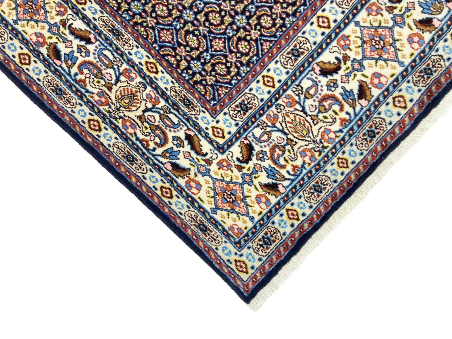 Moud Perserteppich 199 × 139 cm aus Wolle & Seide, handgeknüpft
