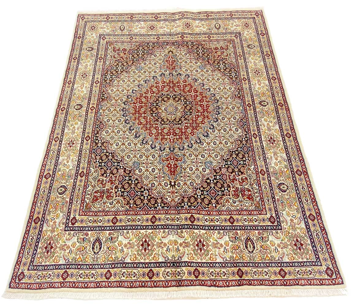 moud-orientteppich-202-x-141-cm-360000-knoten-m-handgeknupft-1 Moud Perserteppich 202 × 141 cm aus Wolle & Seide, handgeknüpft