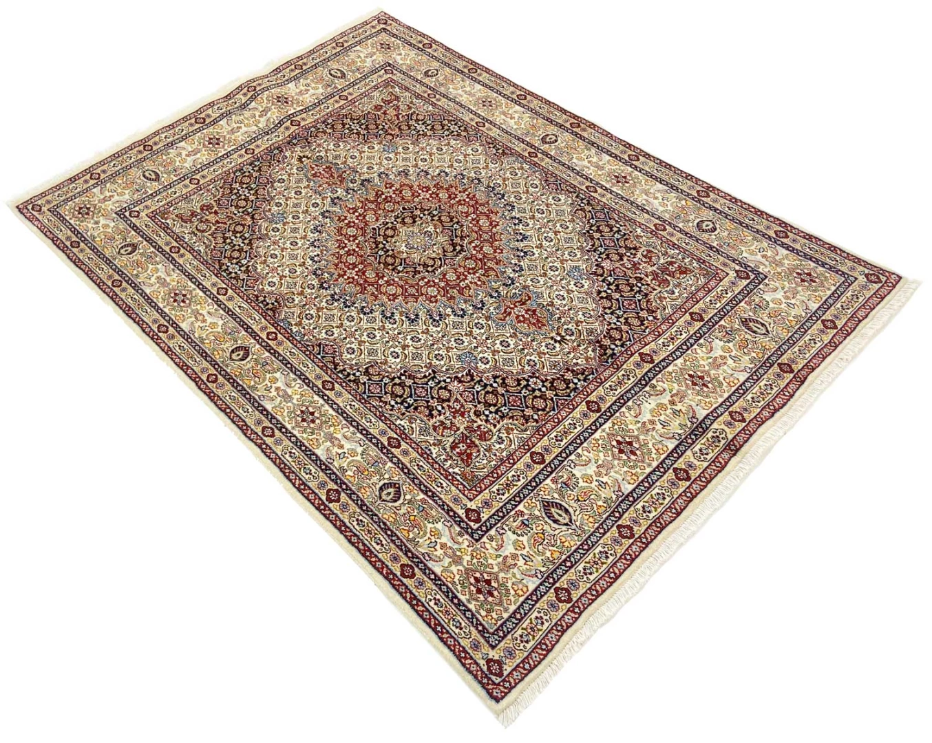 moud-orientteppich-202-x-141-cm-360000-knoten-m-handgeknupft-2 Moud Perserteppich 202 × 141 cm aus Wolle & Seide, handgeknüpft