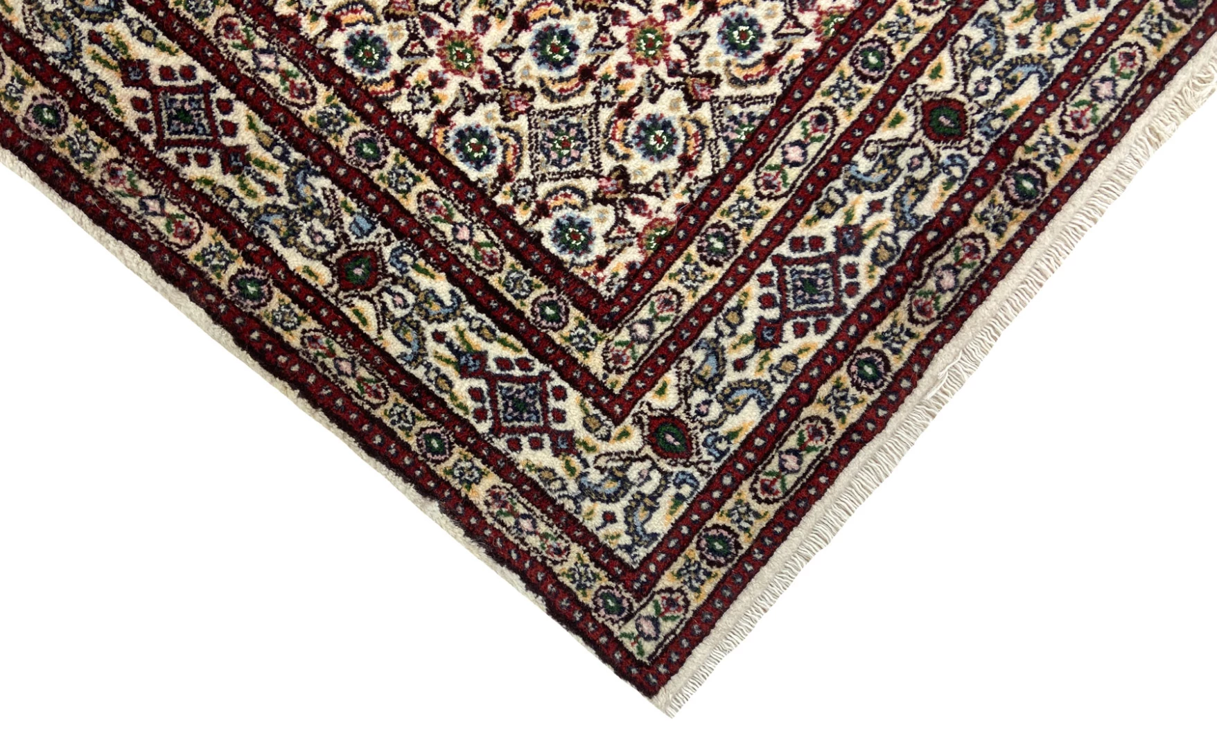 orientteppich-moud-209-x-75-cm-360000-knoten-medaillon-handgeknupft-3 Moud Perserteppich aus Iran, 209 × 75 cm