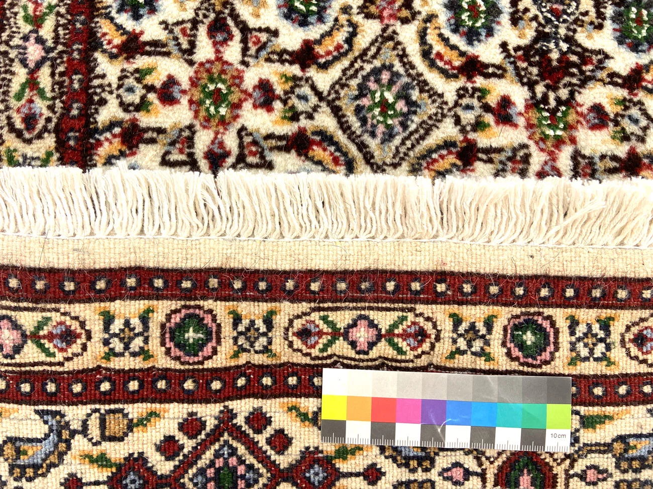 orientteppich-moud-209-x-75-cm-360000-knoten-medaillon-handgeknupft-4 Moud Perserteppich aus Iran, 209 × 75 cm