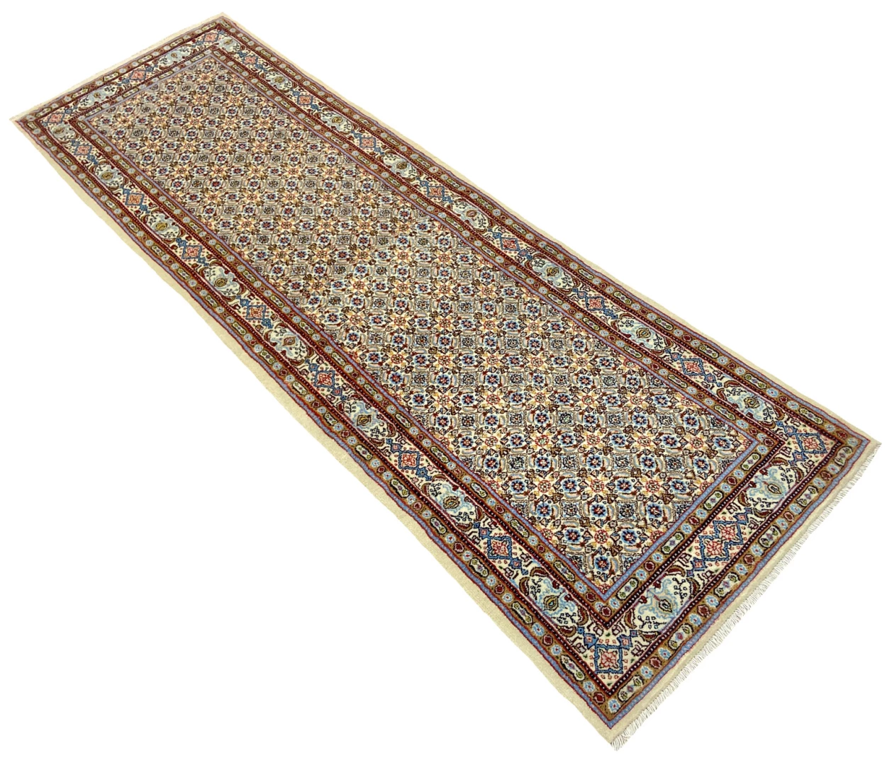 Moud Perserteppich 242 × 79 cm aus Wolle & Seide, handgeknüpft