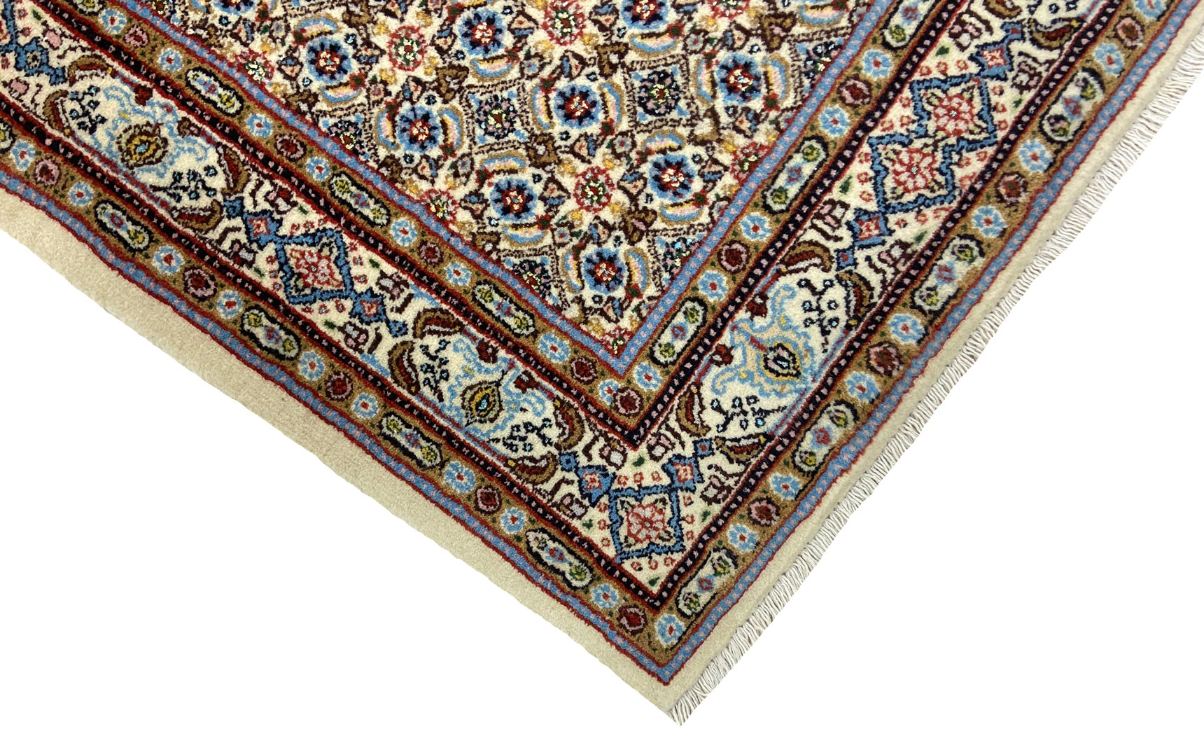 Moud Perserteppich 242 × 79 cm aus Wolle & Seide, handgeknüpft