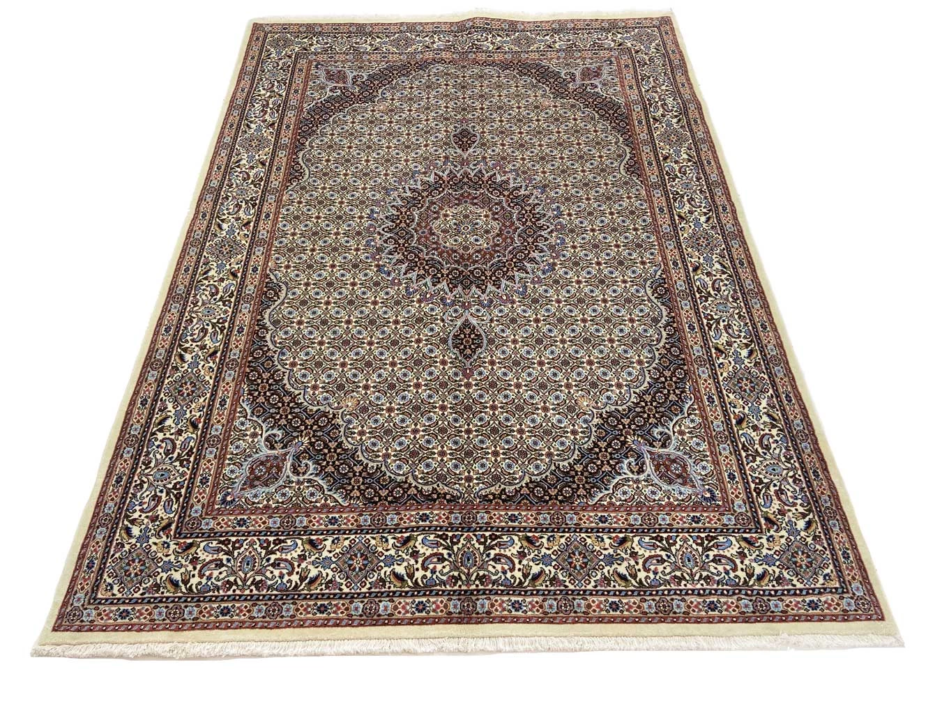 Handgeknüpfter Moud Herati Perserteppich 247 × 175 cm