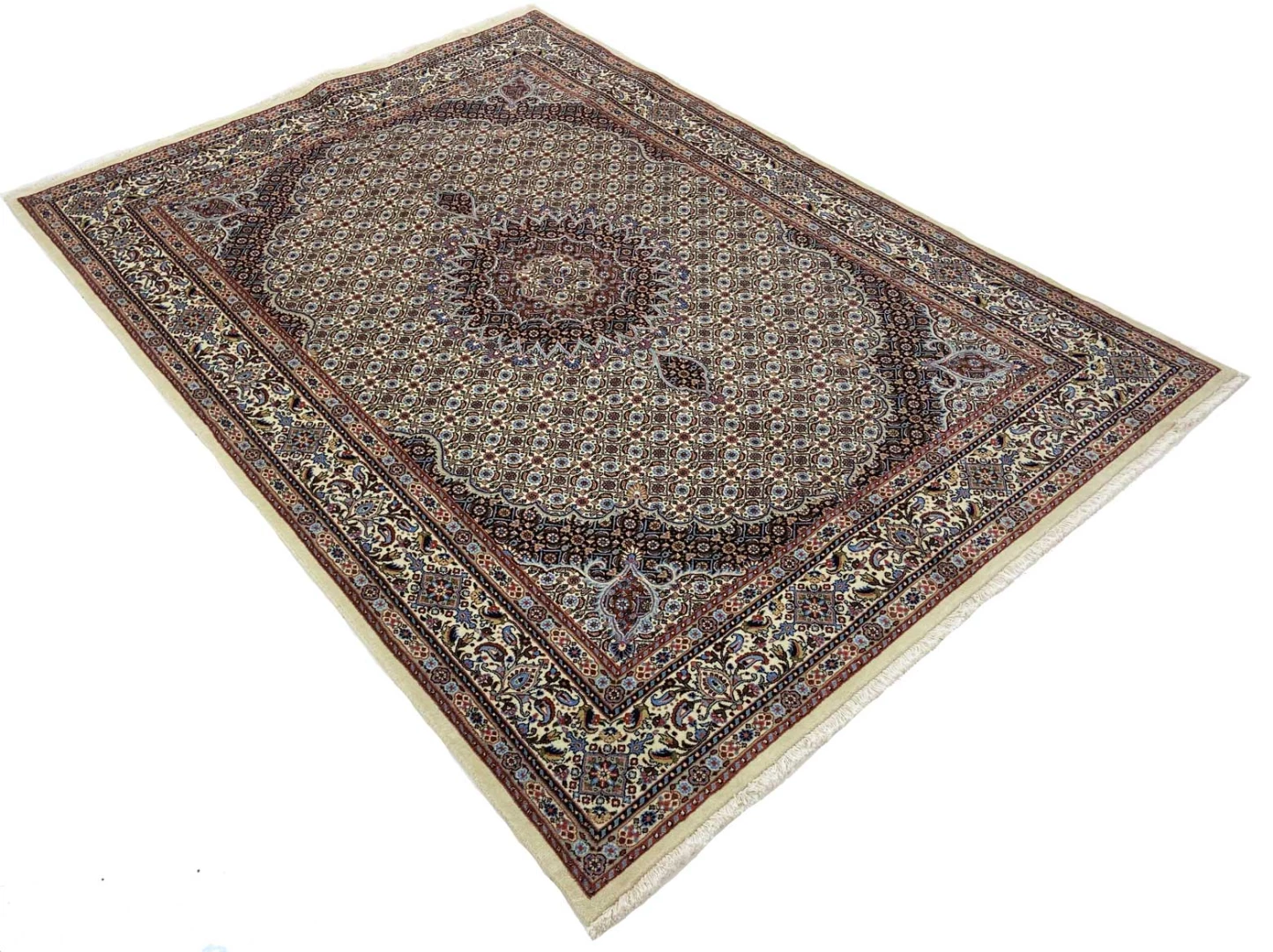 Handgeknüpfter Moud Herati Perserteppich 247 × 175 cm