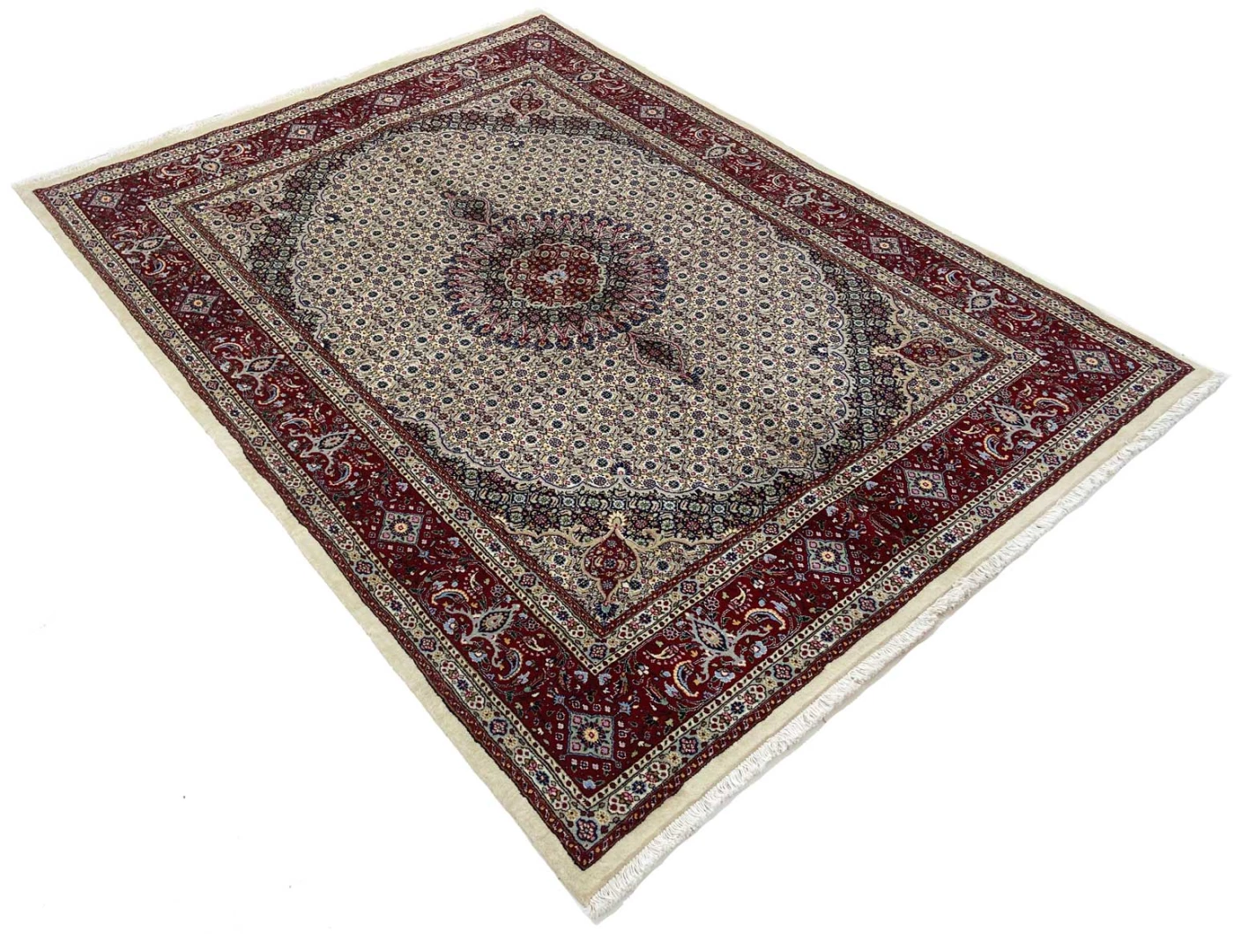Moud Perserteppich 245 × 182 cm aus Wolle & Seide, handgeknüpft