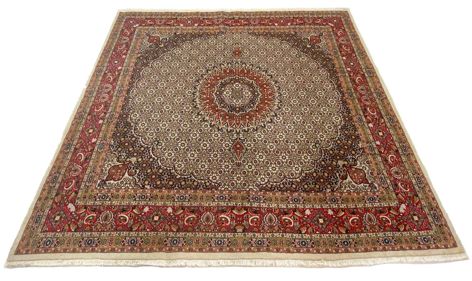 Moud Perserteppich 249 × 241 cm aus Wolle & Seide, handgeknüpft