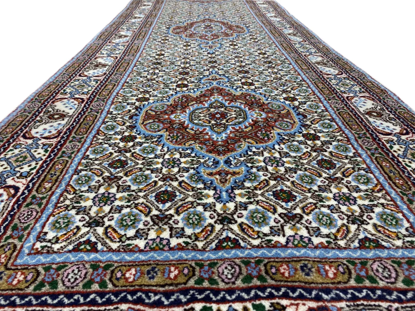 Moud Perserteppich aus Iran, 249 × 80 cm