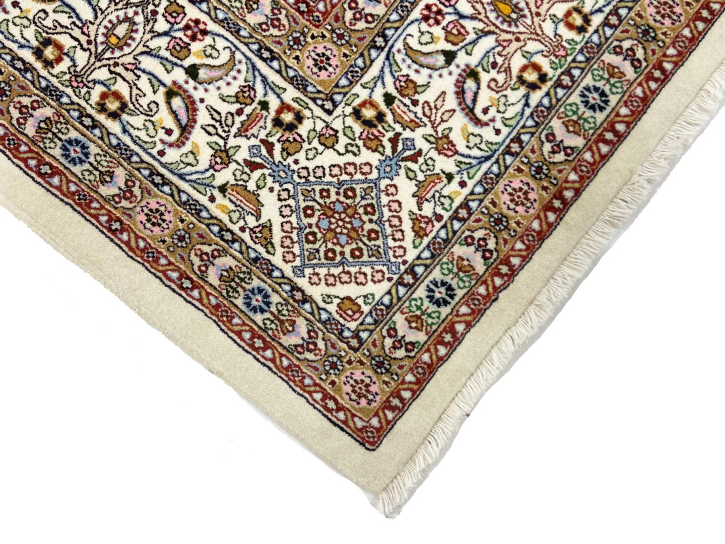 Moud Herati Perserteppich 250 × 247 cm aus Wolle & Seide, handgeknüpft