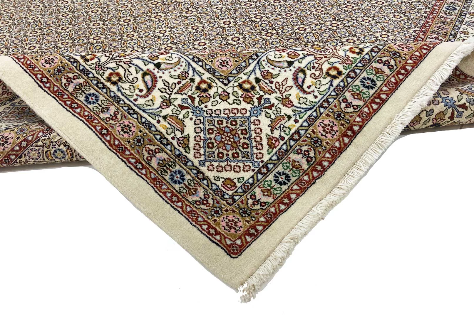 Moud Herati Perserteppich 250 × 247 cm aus Wolle & Seide, handgeknüpft