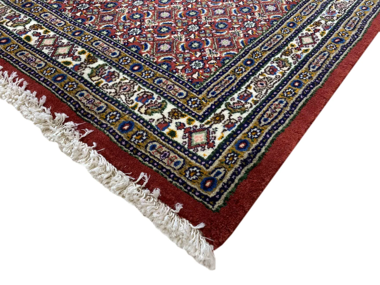 orientteppich-moud-270-x-81-cm-medaillon-360000-knoten-handgeknupft-6 Handgeknüpfter Moud Perserteppich 270 × 81 cm