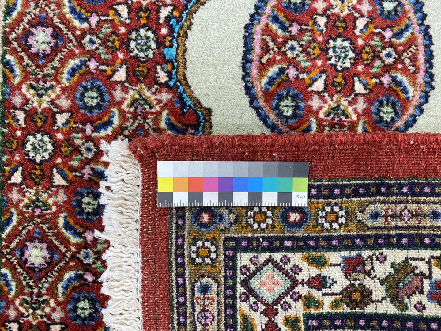 orientteppich-moud-273-x-82-cm-300000-knoten-medaillon-design-handgeknupft-5 Handgeknüpfter Moud Perserteppich, 273 × 82 cm, Wolle