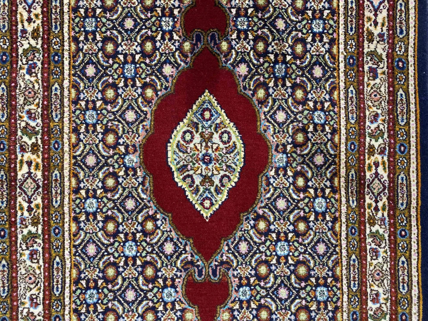 Handgeknüpfter Moud Perserteppich, 294 × 80 cm, Wolle