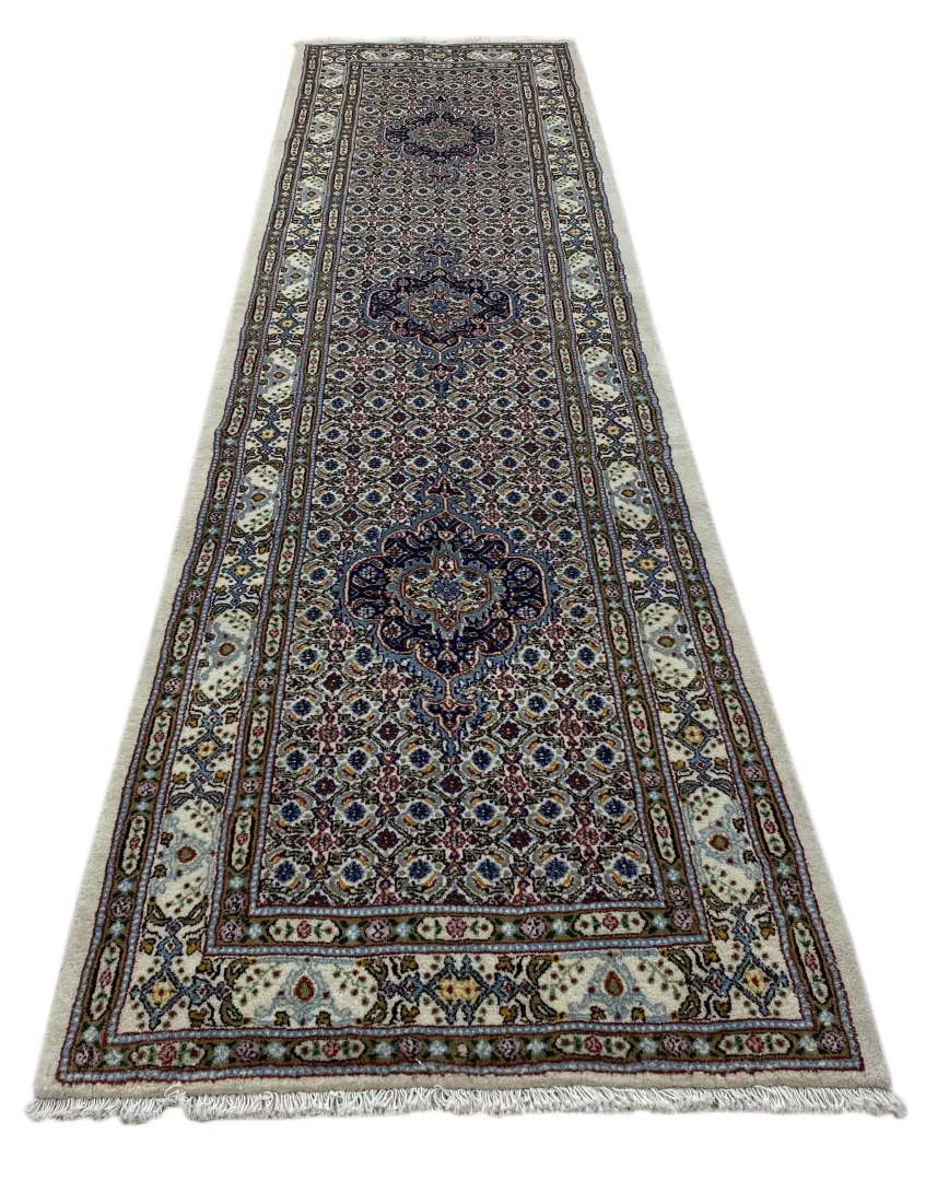 Moud Perserteppich aus Iran, 302 × 79 cm