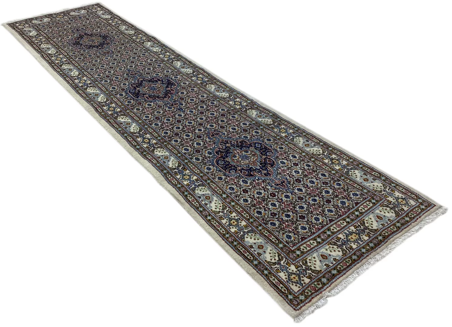 Moud Perserteppich aus Iran, 302 × 79 cm