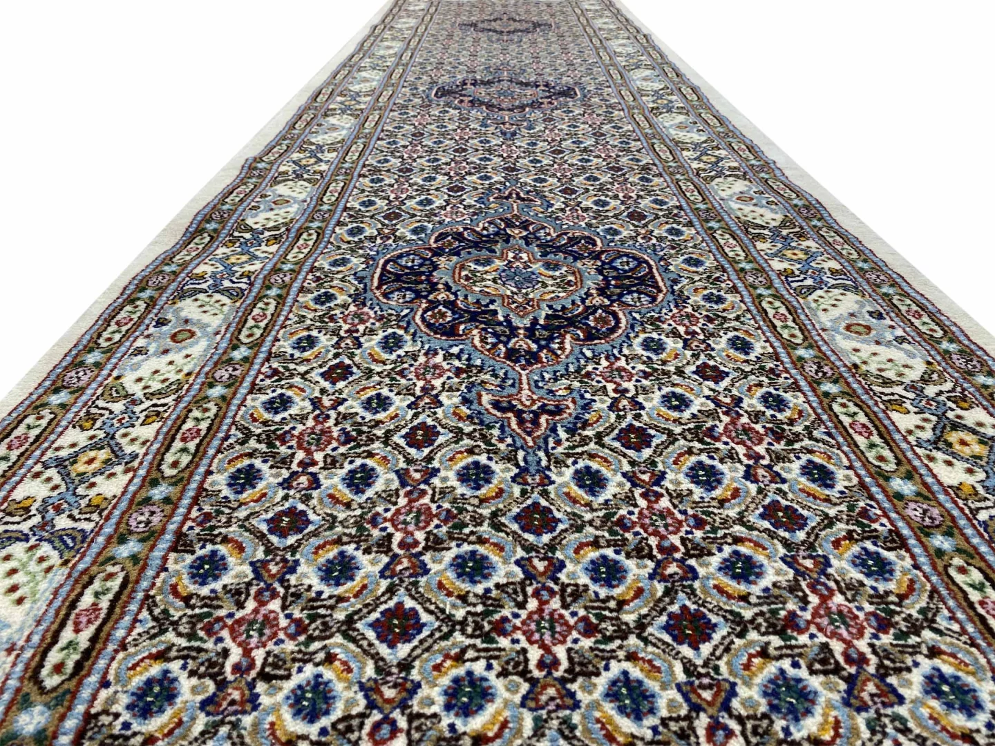 Moud Perserteppich aus Iran, 302 × 79 cm