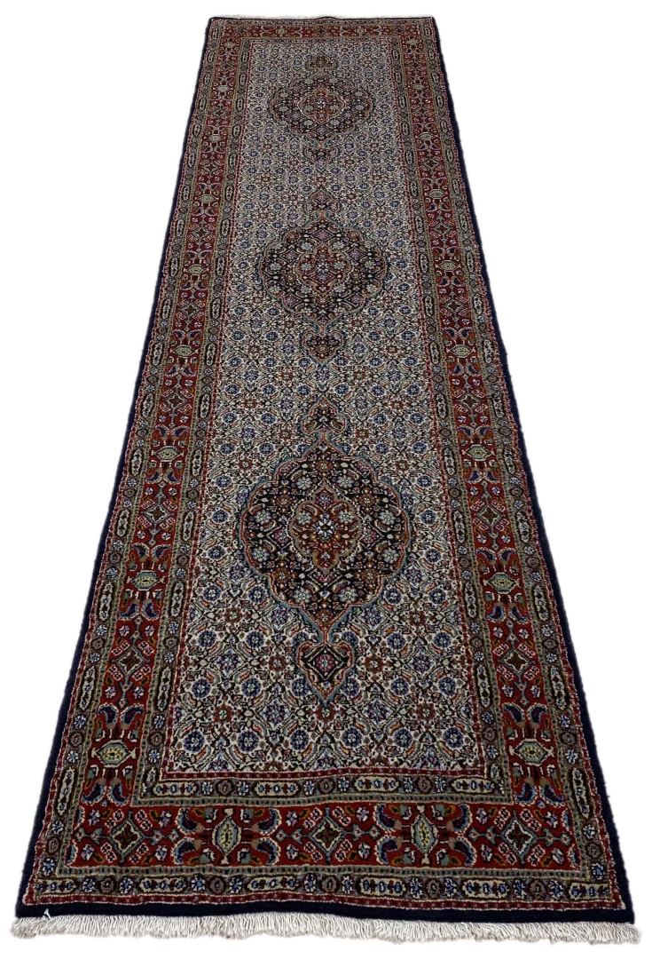 Moud Herati Perserteppich aus Iran, 305 × 79 cm