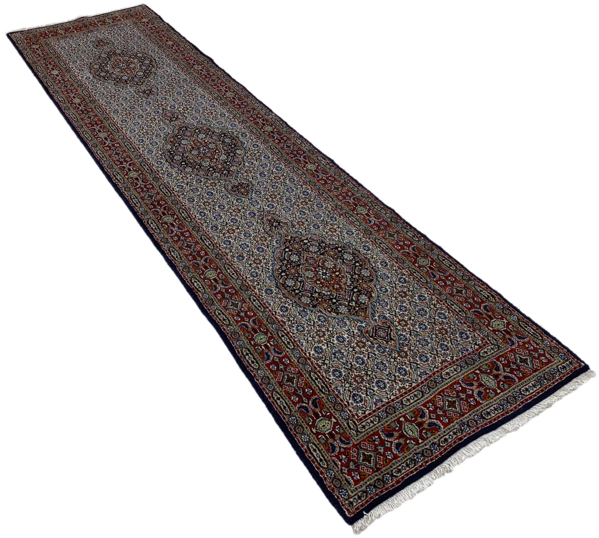 Moud Herati Perserteppich aus Iran, 305 × 79 cm