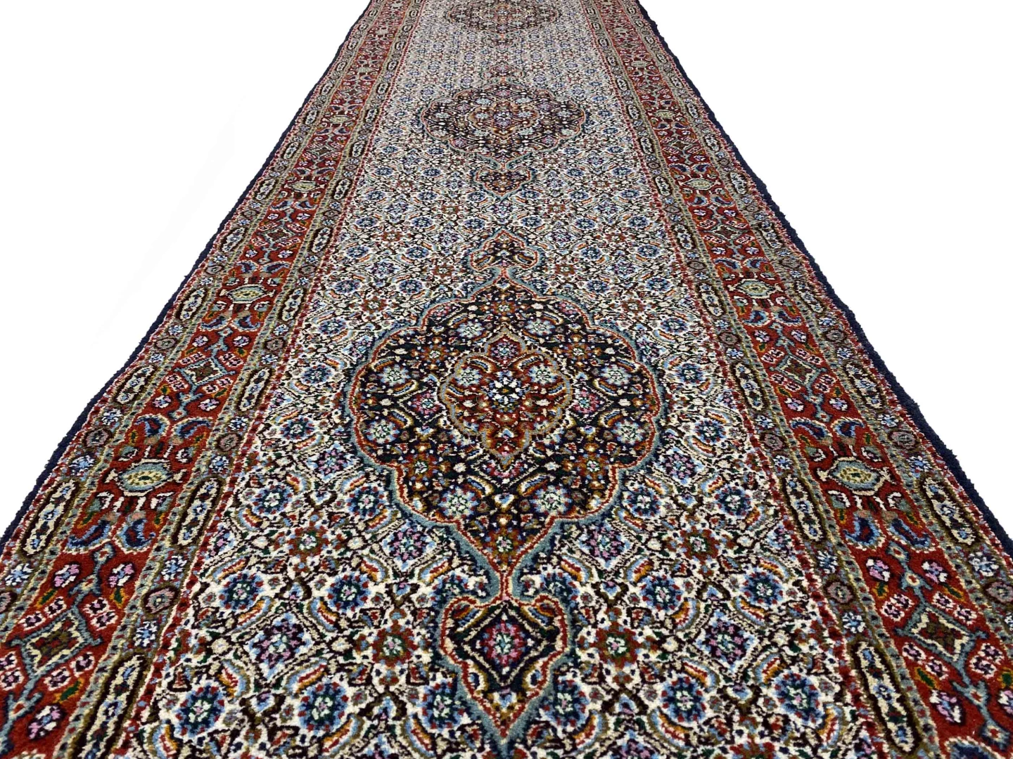 Moud Herati Perserteppich aus Iran, 305 × 79 cm