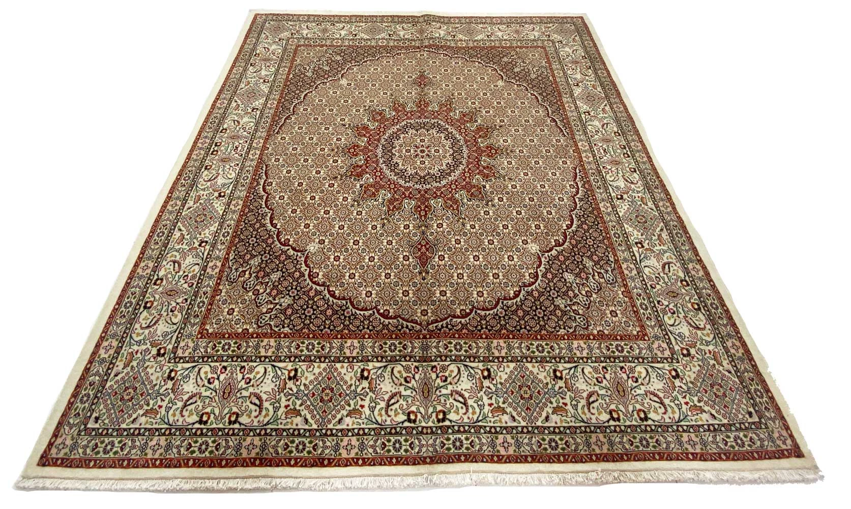 moud-orientteppich-309-x-246-cm-herati-muster-handgeknupft-1 Handgeknüpfter Moud Herati Perserteppich 309 × 246 cm