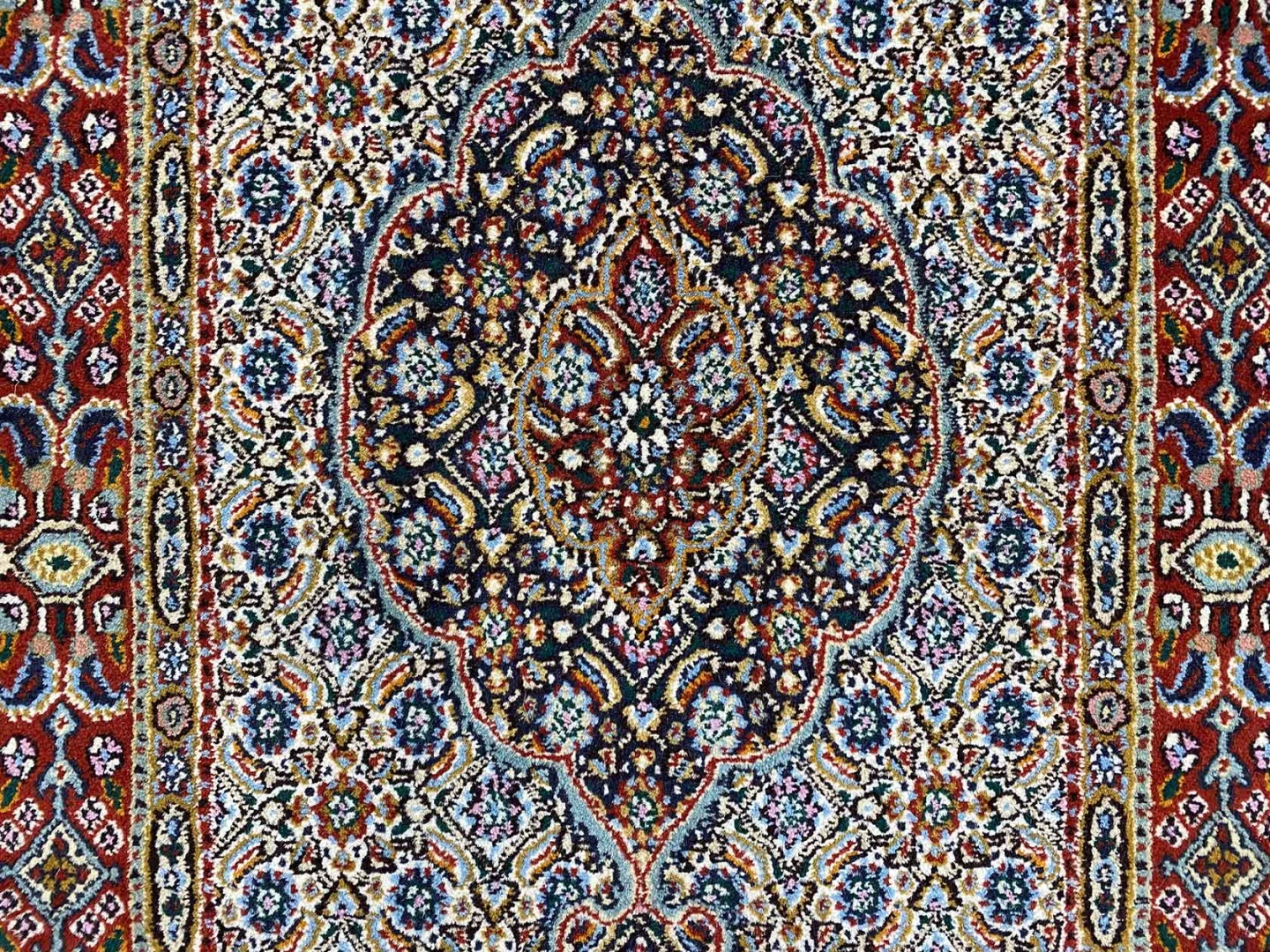 orientteppich-moud-309-x-79-cm-360000-knoten-handgeknupft-4 Handgeknüpfter Moud Perserteppich, 309 × 79 cm, Wolle