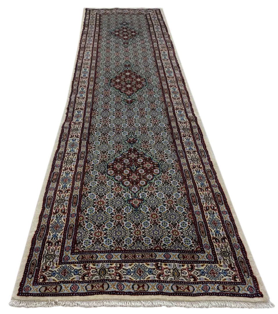 Moud Perserteppich aus Iran, 312 × 81 cm