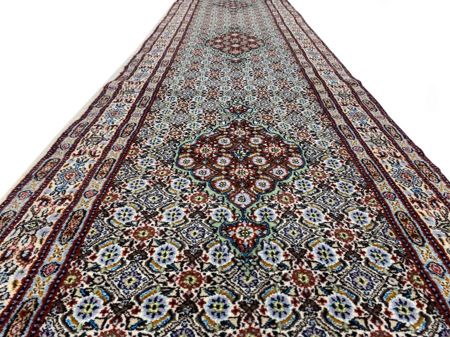 Moud Perserteppich aus Iran, 312 × 81 cm