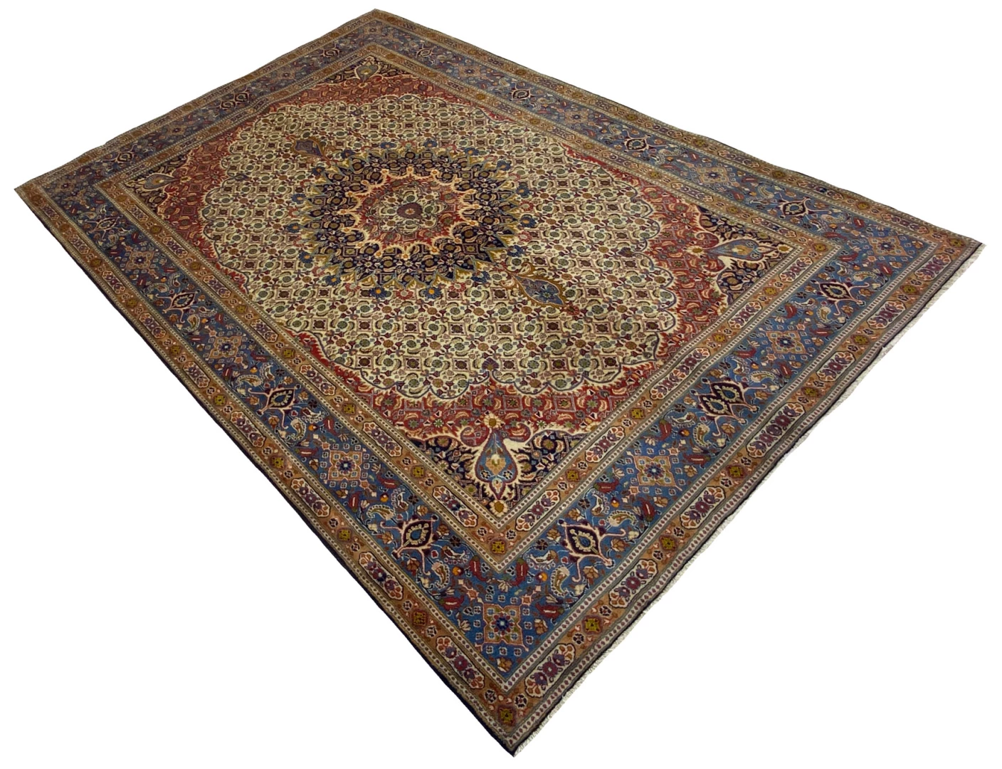 moud-orientteppich-316-x-209-cm-medaillon-design-handgeknupft-2 Moud Perserteppich aus Iran, 316 × 209 cm
