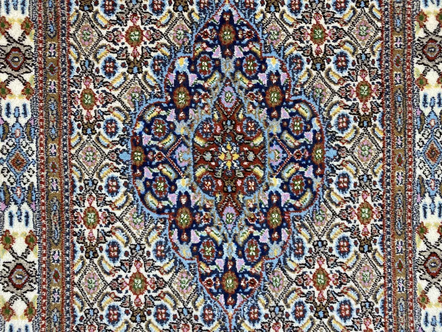 Handgeknüpfter Moud Perserteppich, 316 × 82 cm, Wolle