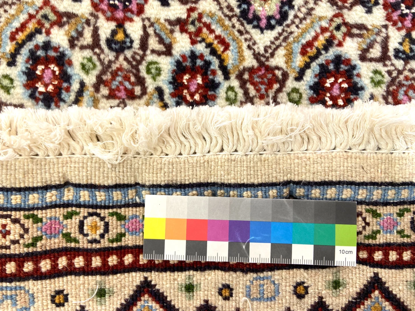 Handgeknüpfter Moud Herati Perserteppich, 92 × 62 cm, Wolle & Seide