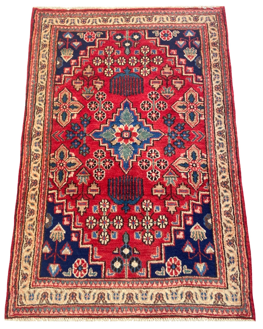 moud-orientteppich-97-x-66-cm-360000-knoten-handgeknupft-1 Moud Perserteppich aus Iran, 97 × 66 cm