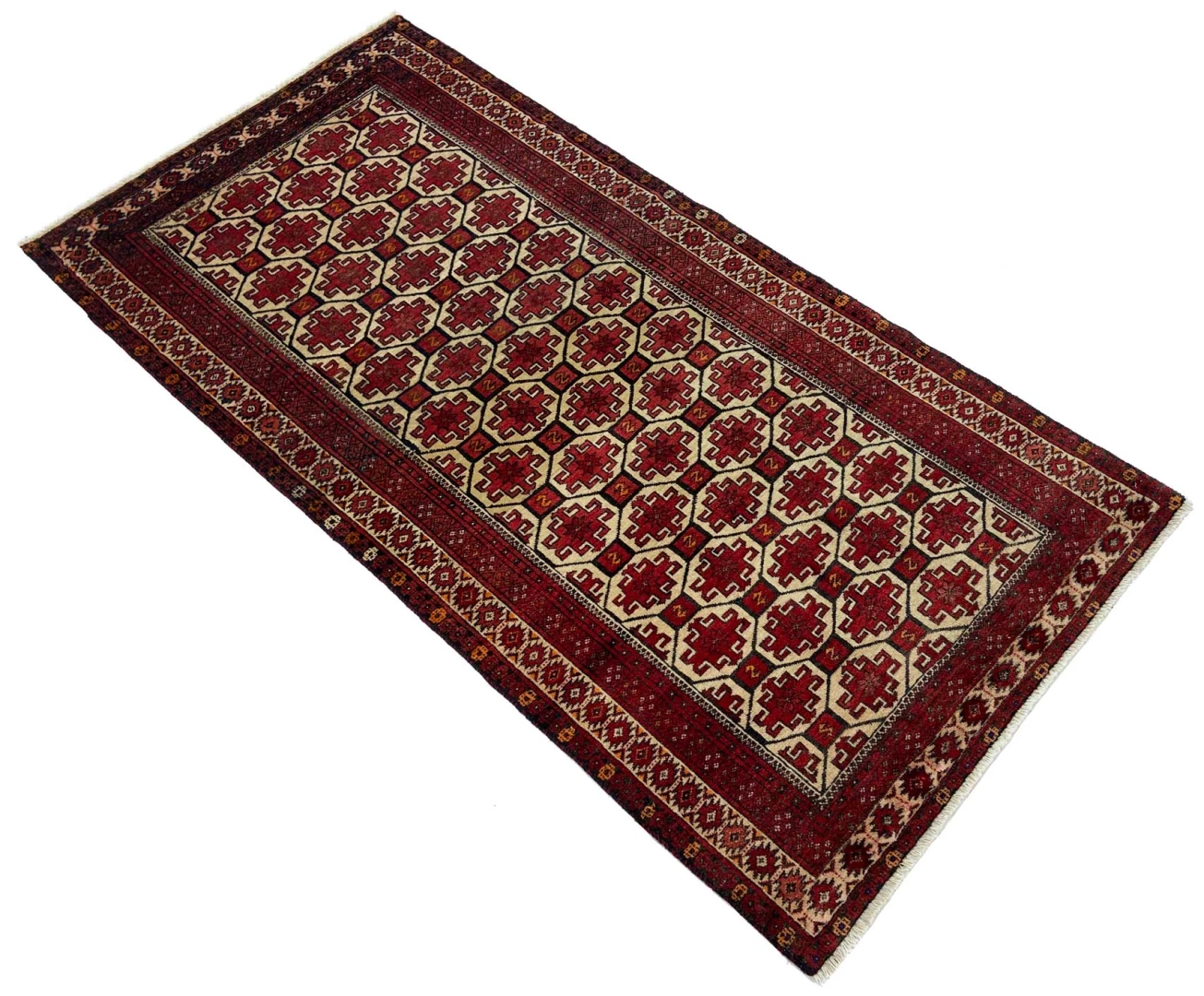 handgeknupfter-belutsch-teppich-174-x-86-cm-120000-knoten-orientteppich-2 Handgeknüpfter Baluch Perserteppich, 174 × 86 cm, Wolle