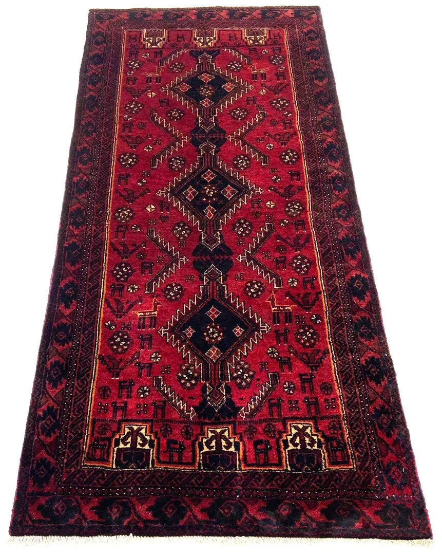belutsch-orientteppich-194-x-91-cm-handgeknupft-120000-knoten-m-1 Baluch Perserteppich aus Iran, 194 × 91 cm