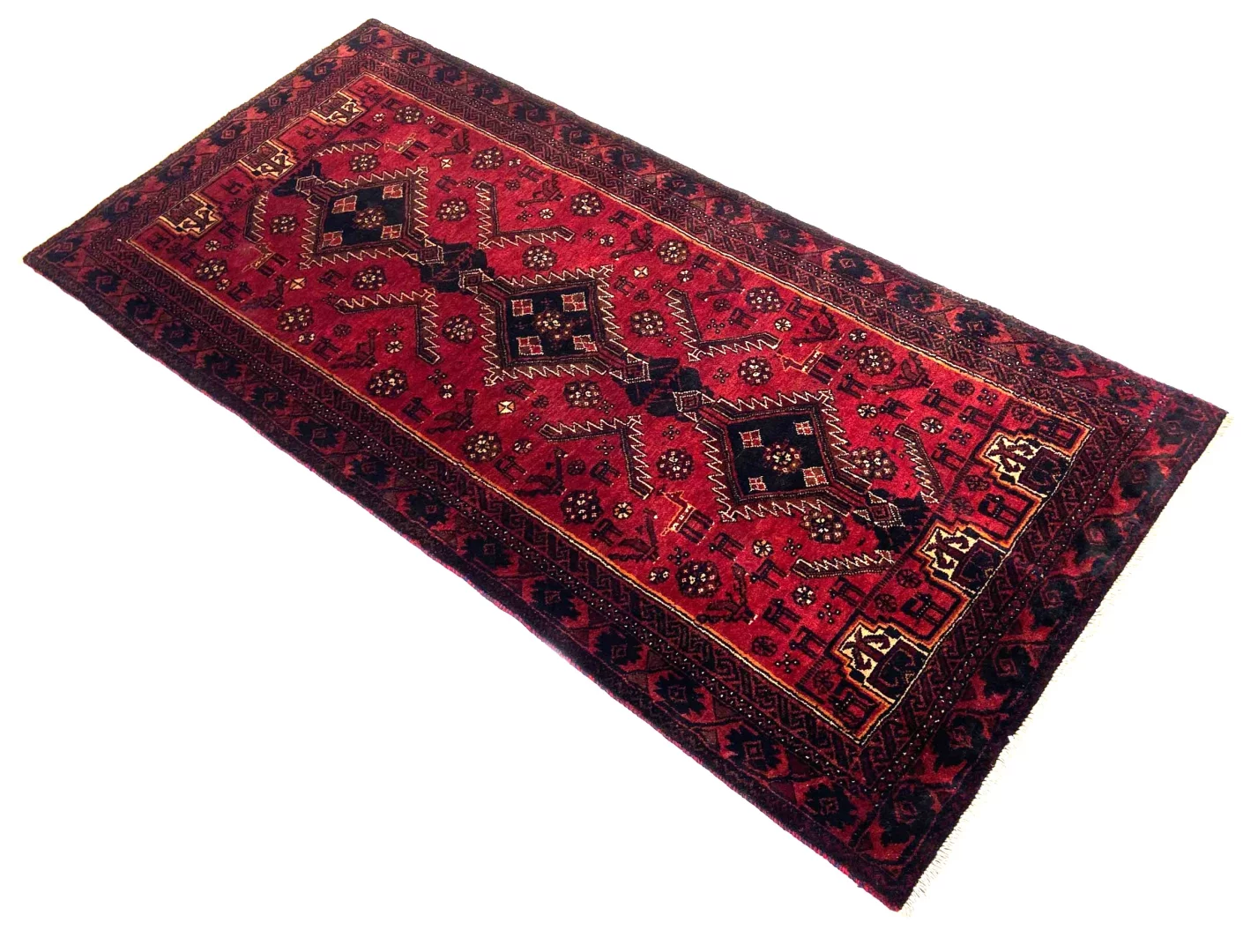 belutsch-orientteppich-194-x-91-cm-handgeknupft-120000-knoten-m-2 Baluch Perserteppich aus Iran, 194 × 91 cm