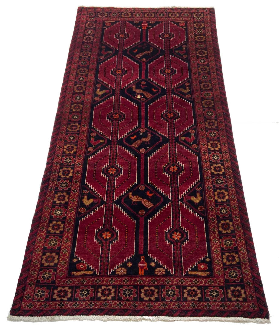 belutsch-orientteppich-199-x-91-cm-250000-knoten-handgeknupft-1 Handgeknüpfter Baluch Orientteppich 199 × 91 cm