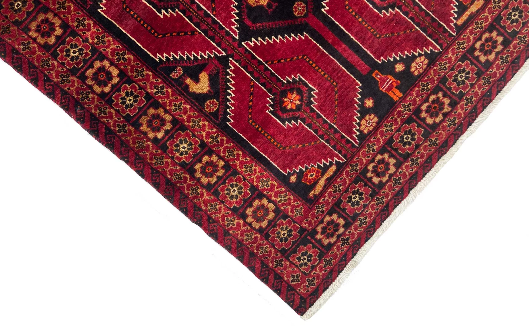 belutsch-orientteppich-199-x-91-cm-250000-knoten-handgeknupft-3 Handgeknüpfter Baluch Orientteppich 199 × 91 cm