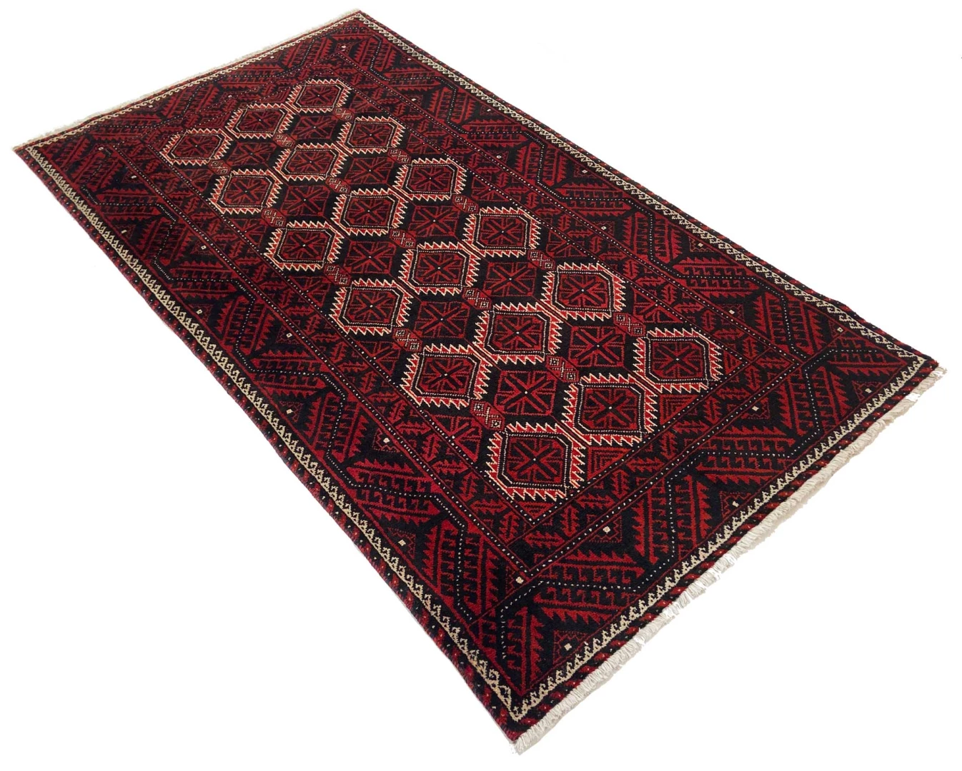 Handgeknüpfter Baluch Perserteppich, 199 × 111 cm, Wolle