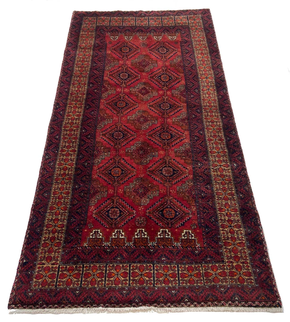 Baluch Perserteppich 202 × 97 cm aus Wolle, handgeknüpft