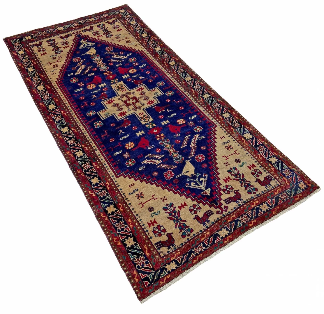 belutsch-teppich-237-x-119-cm-120000-knoten-m-handgeknupft-2 Baluch Perserteppich 237 × 119 cm aus Wolle, handgeknüpft