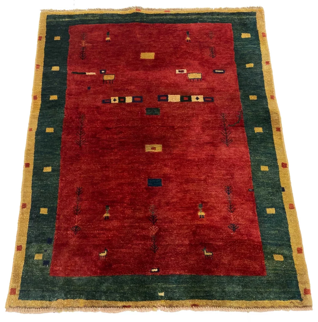 gabbeh-teppich-129-x-100-cm-50000-knoten-m-handgeknupft-1 Gabbeh Perserteppich 129 × 100 cm aus Wolle, handgeknüpft