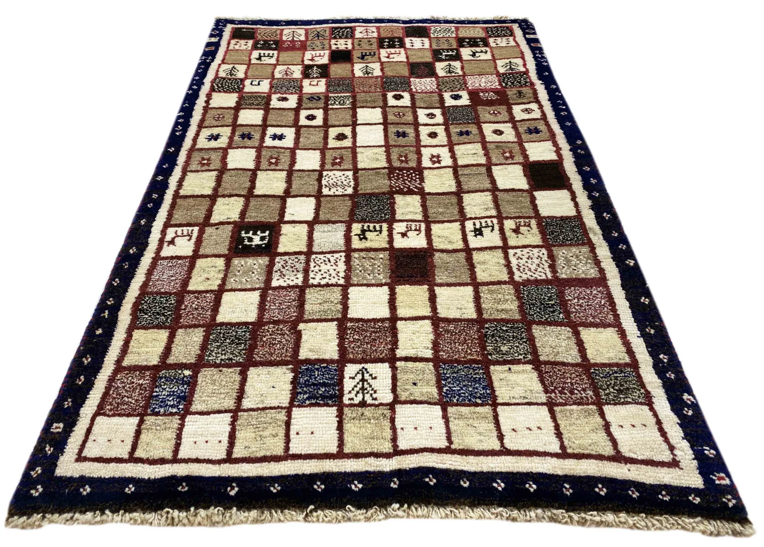 gabbeh-shuli-154-x-97-cm-handgeknupft-kunstwerk-aus-iran-1 Gabbeh Perserteppich 154 × 97 cm aus Wolle, handgeknüpft