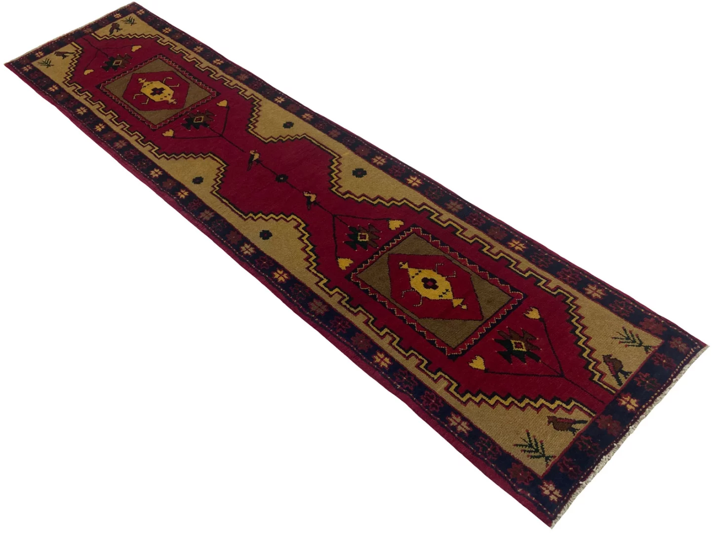 Perserteppich 260 × 64 cm aus Wolle, handgeknüpft
