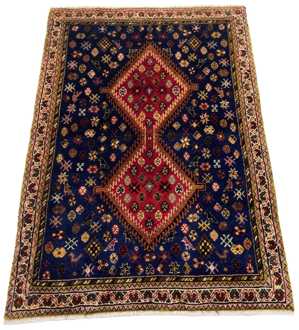Handgeknüpfter Qashqai Perserteppich, 146 × 99 cm, Wolle