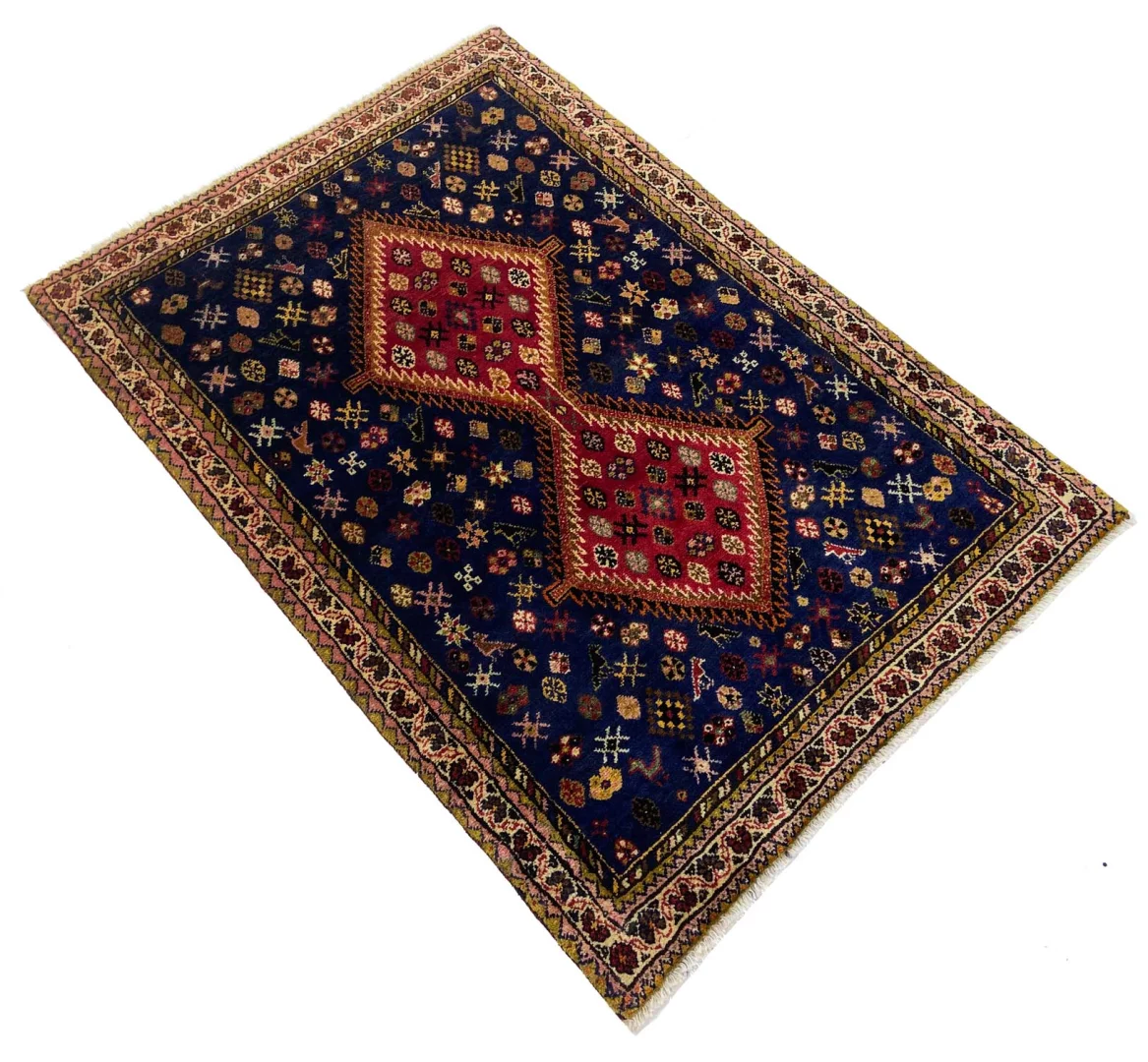 Handgeknüpfter Qashqai Perserteppich, 146 × 99 cm, Wolle