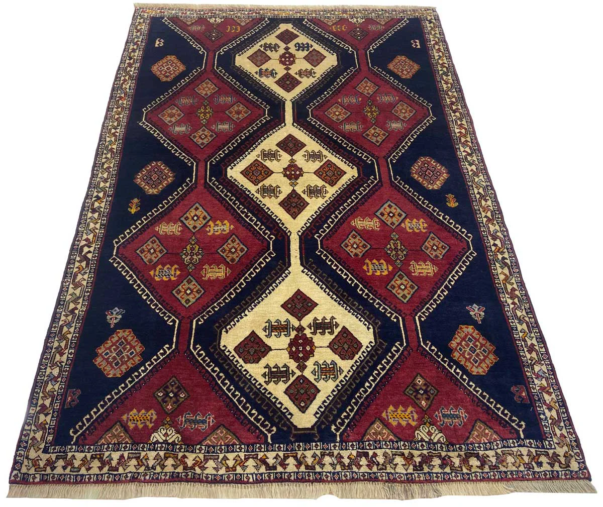 Handgeknüpfter Qashqai Perserteppich, 192 × 126 cm, Wolle