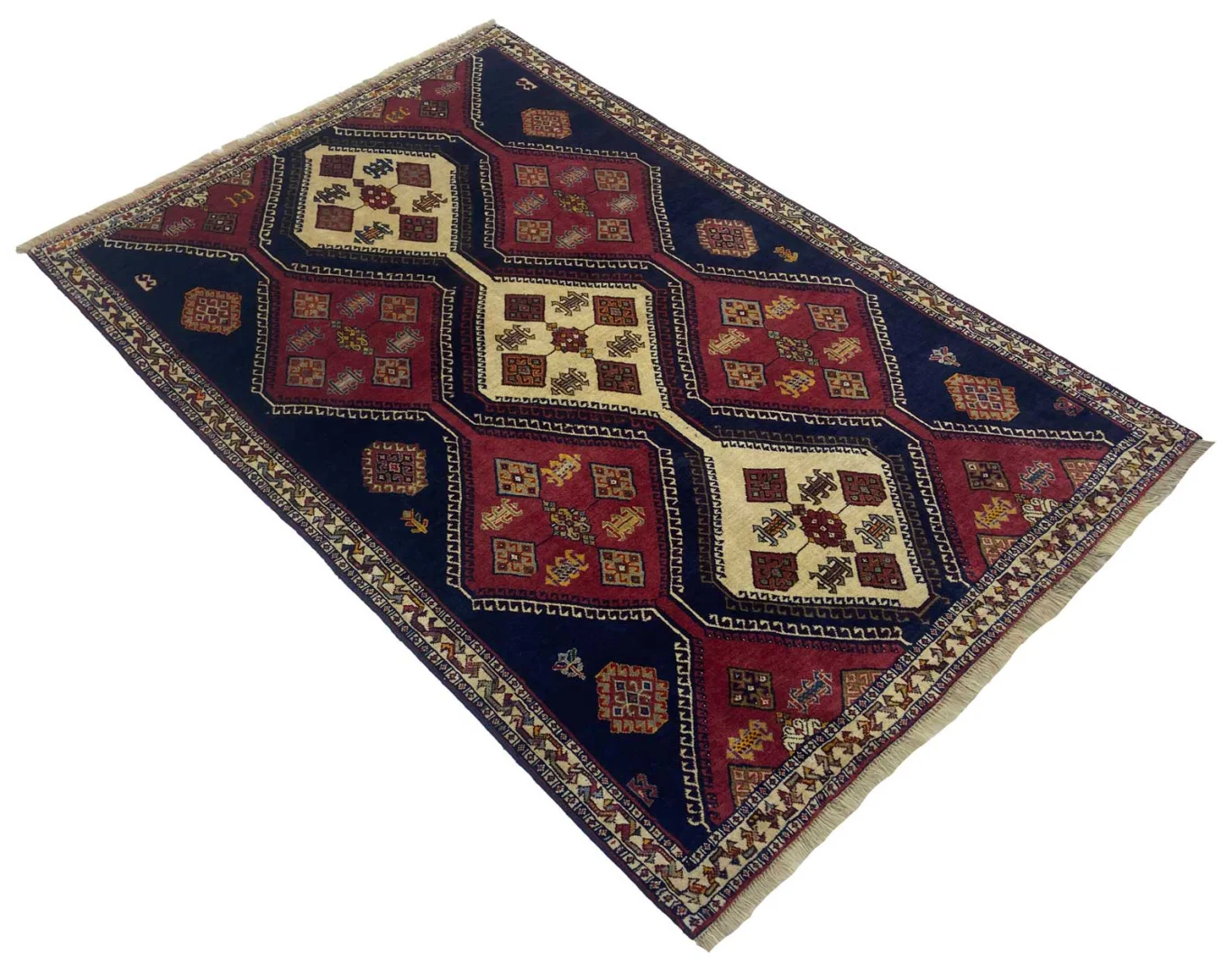 Handgeknüpfter Qashqai Perserteppich, 192 × 126 cm, Wolle