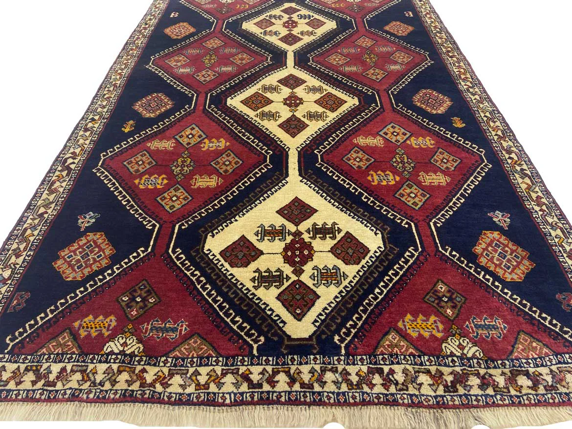 Handgeknüpfter Qashqai Perserteppich, 192 × 126 cm, Wolle