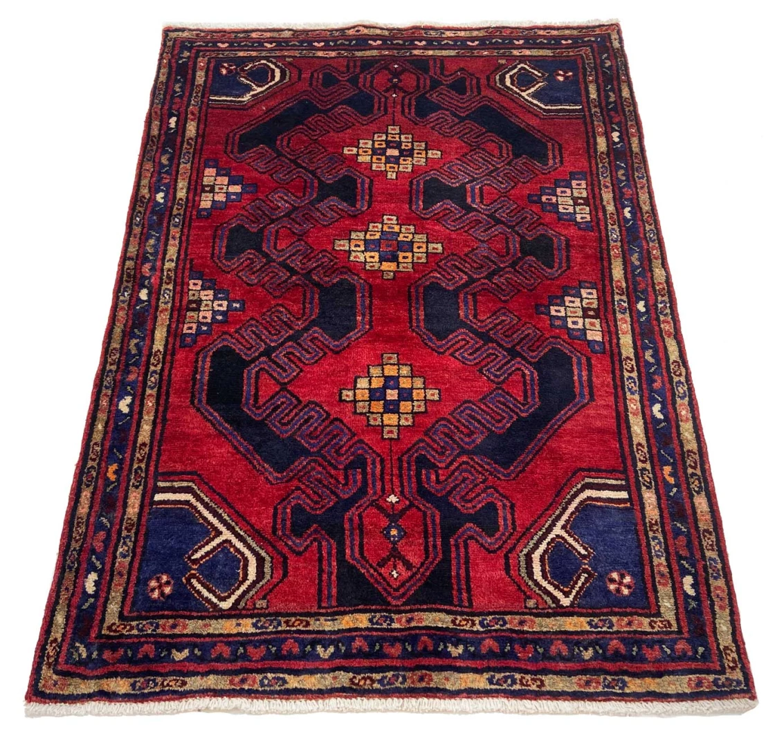 Hamadan Perserteppich 151 × 107 cm aus Wolle, handgeknüpft