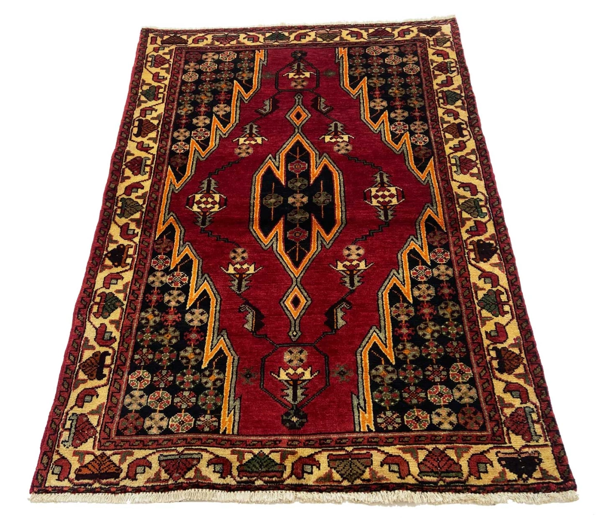 Hamadan Perserteppich 152 × 107 cm aus Wolle, handgeknüpft