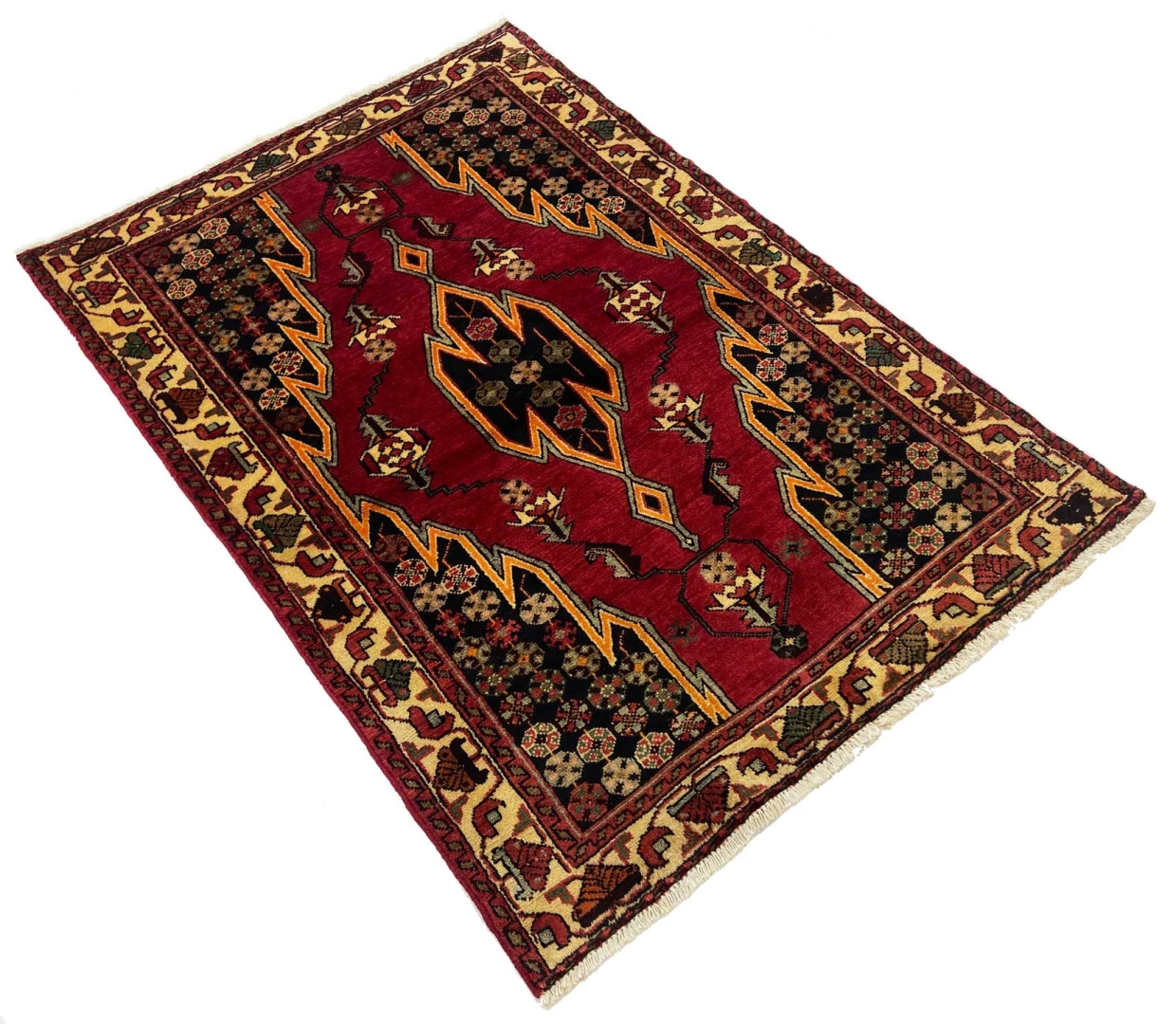 Hamadan Perserteppich 152 × 107 cm aus Wolle, handgeknüpft